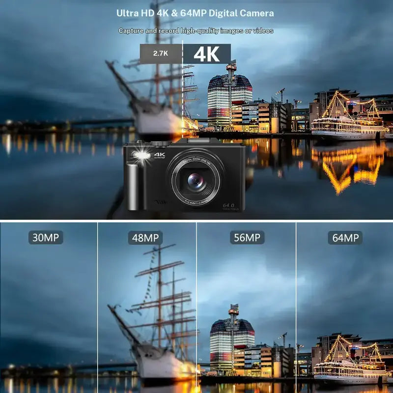 WIKICO 4K Digital Camera – 64MP, Flip Screen & Two-Battery Kit – original image 4