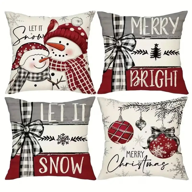 Christmas Throw Pillow Covers – Four-Piece Set – set 3