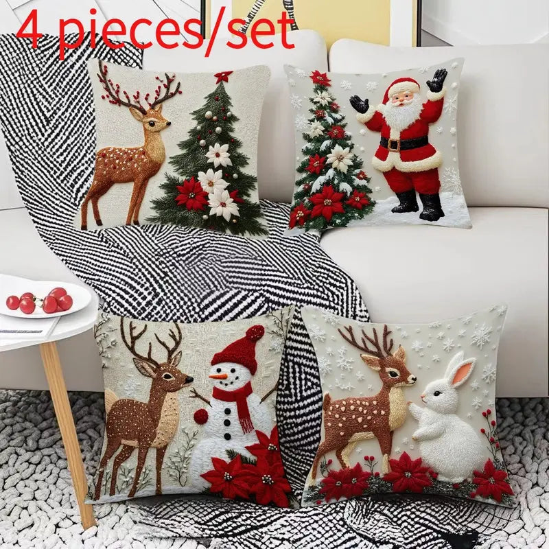 Christmas Throw Pillow Covers – Four-Piece Set – product view