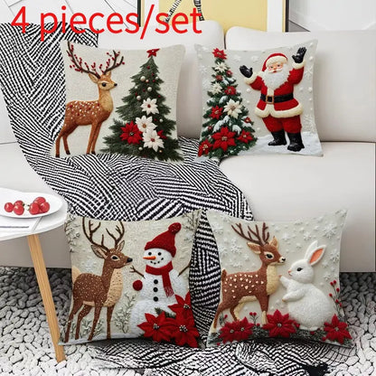Christmas Throw Pillow Covers – Four-Piece Set – product view