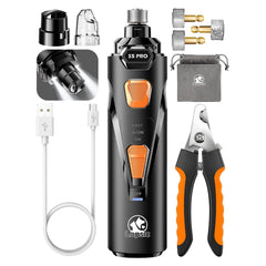 Quiet LED Dog Nail Grinder Kit – Black