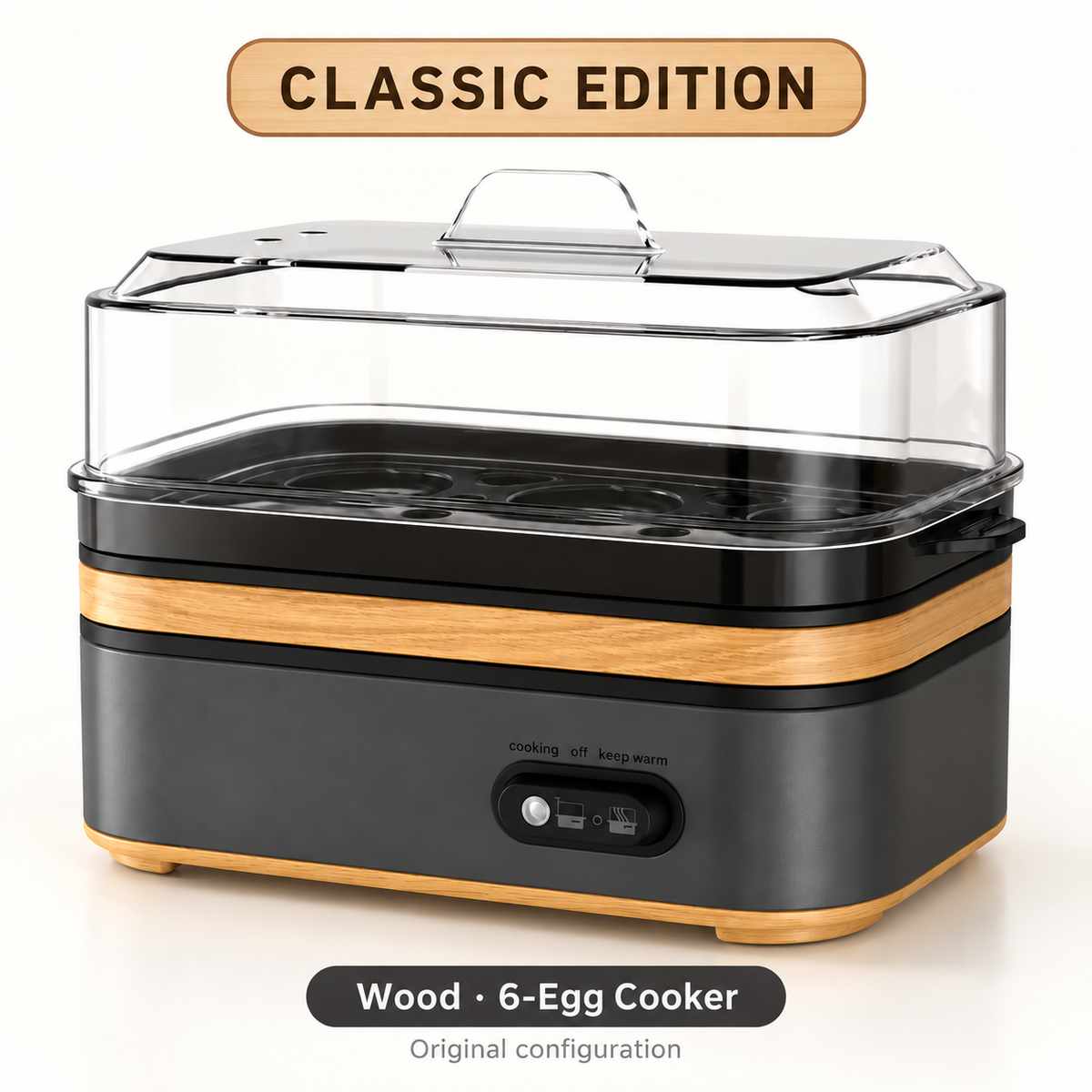 CLASSIC edition — Wood — one six-egg cooker
