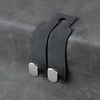 PU Leather Car Seat Back Storage Hook - Car seat hook Silver gray