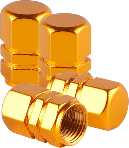 Gold — Alpmosn Aluminum Tire Stem Valve Caps Wheel Tire Caps (4PCS Gold)