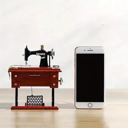 Vintage Sewing Machine Wind-Up Music Box original product photo 3