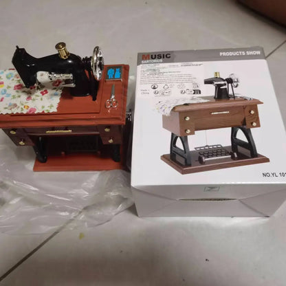 Vintage Sewing Machine Wind-Up Music Box original product photo 5