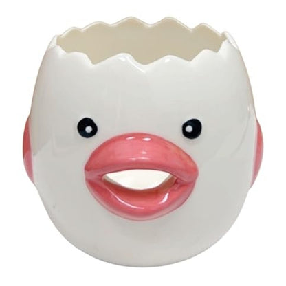 Ceramic Chicken Egg Separator - Two-Piece Set - Pink