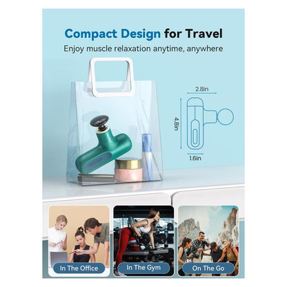 HEYCHY Super Mini Massage Gun — shared source structure/use illustration; choose your color above