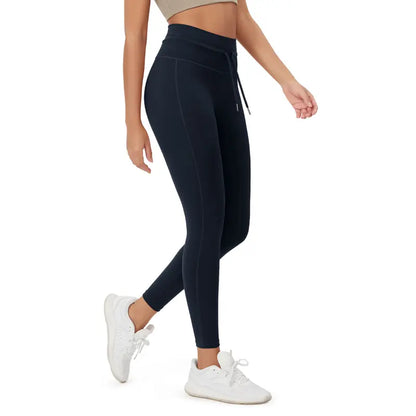 Deep Navy high-waist drawstring leggings