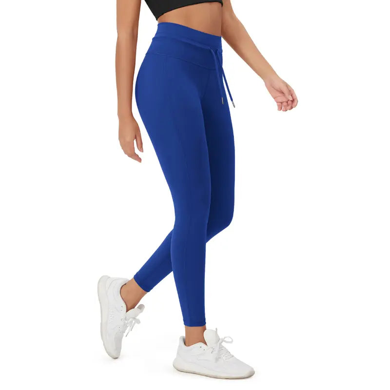 Royal Blue high-waist drawstring leggings
