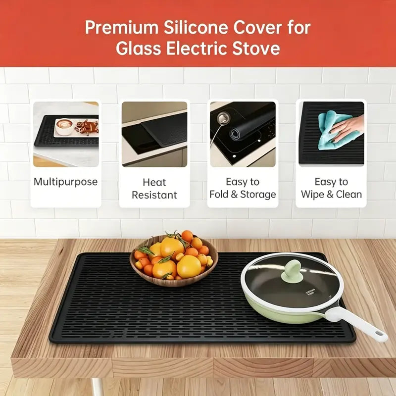 Silicone Stove Top Cover Mats – 28 × 20 in Matching Duo – product view
