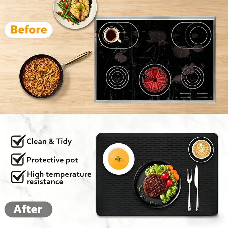 Silicone Stove Top Cover Mats – 28 × 20 in Matching Duo – product view