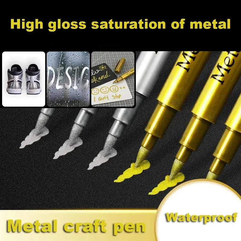 Gold & Silver Metallic Craft Pens – Eight-Pen Set – source product view