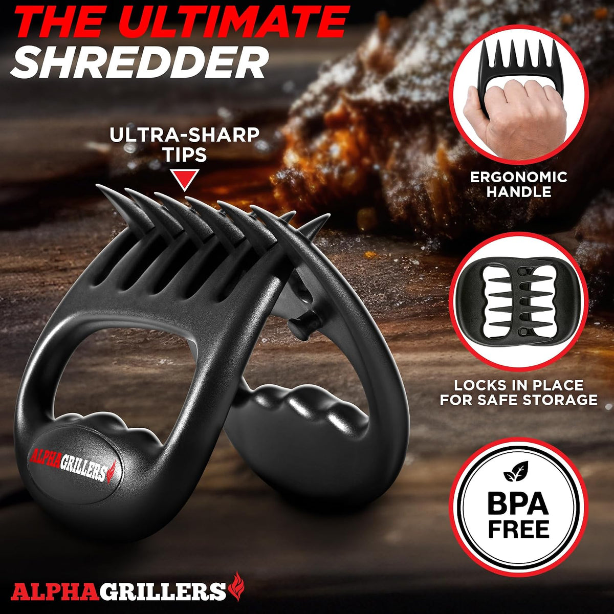 Alpha Grillers Meat Shredder Claws BBQ Smoker, Stocking Stuffers for Men — source gallery