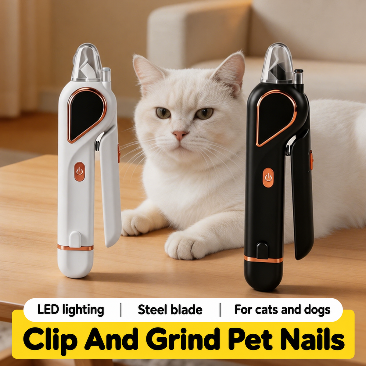 White and Black clipper and grinder for cats and dogs