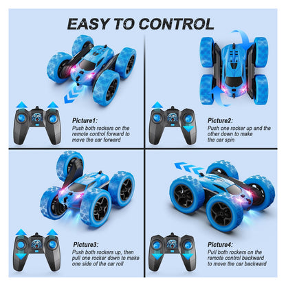 QUNREDA 4WD RC Stunt Car with USB-C Batteries — source image 6