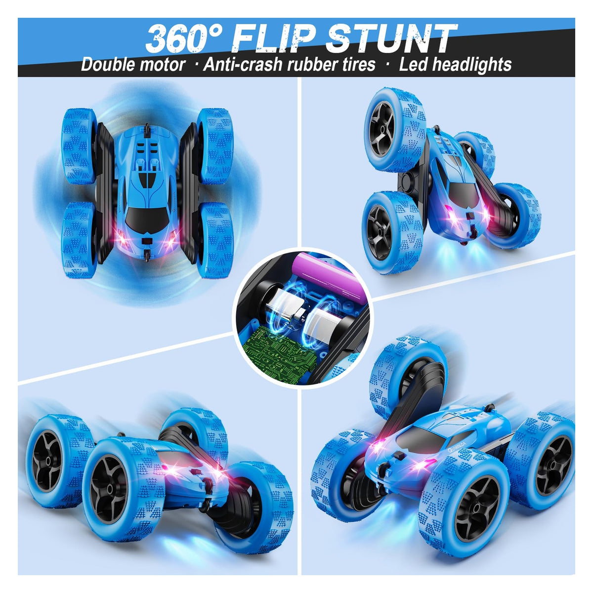 QUNREDA 4WD RC Stunt Car with USB-C Batteries — source image 4