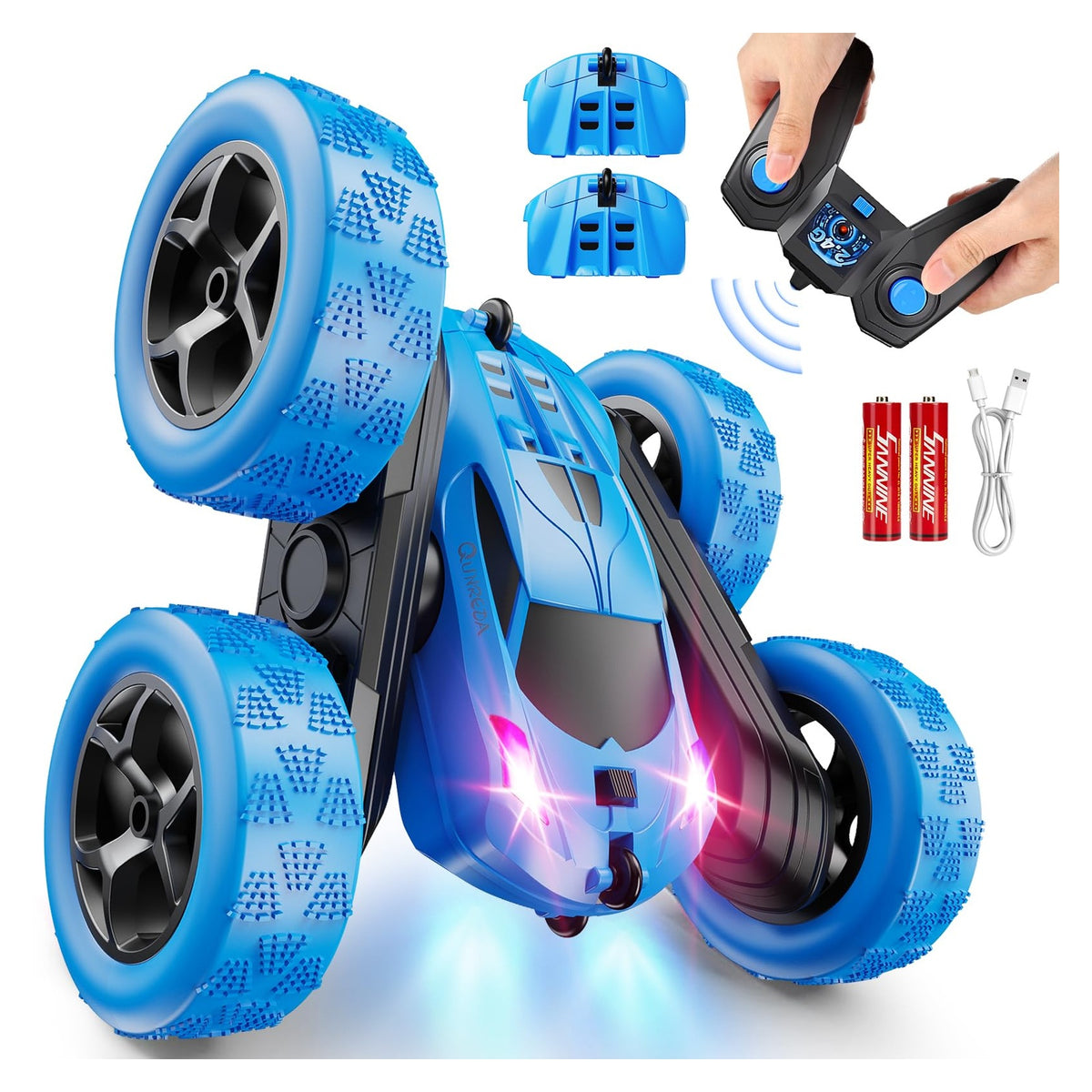 QUNREDA 4WD RC Stunt Car with USB-C Batteries — source image 1