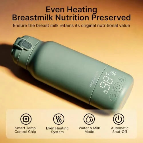 Momcozy Portable Milk & Water Warmer – 17oz – Green Gradient source view 3