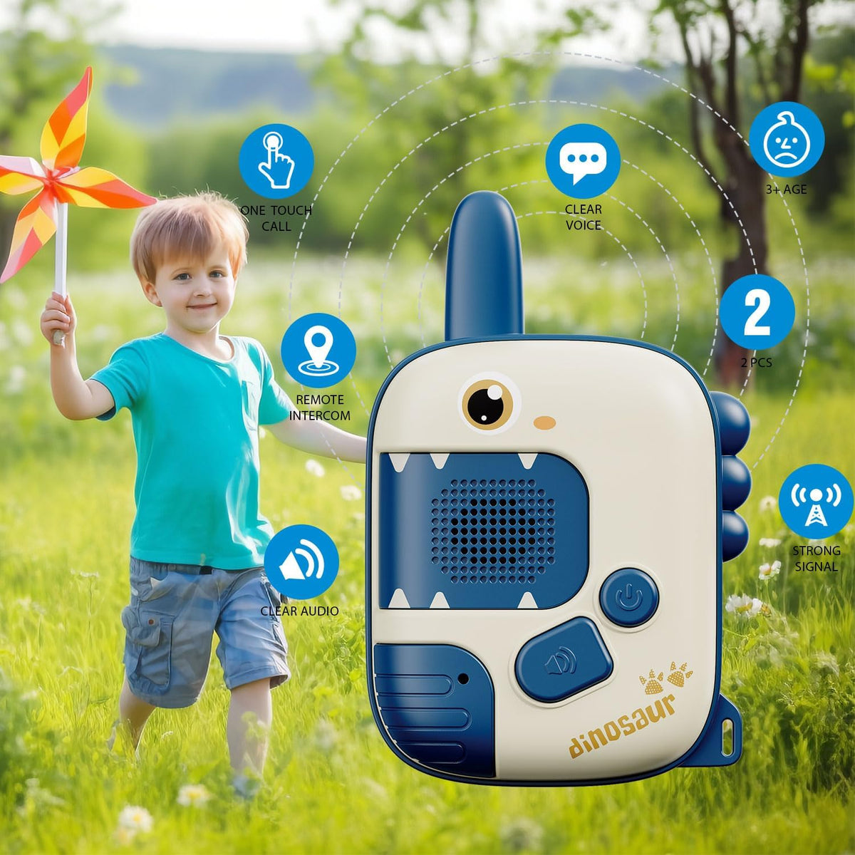 Dinosaur walkie talkie feature diagram