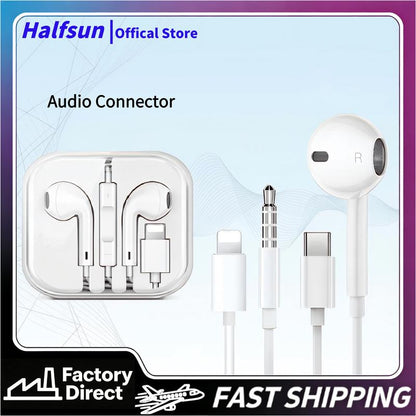 Halfsun Wired Earphones with Microphone – Matching Duo – source product view