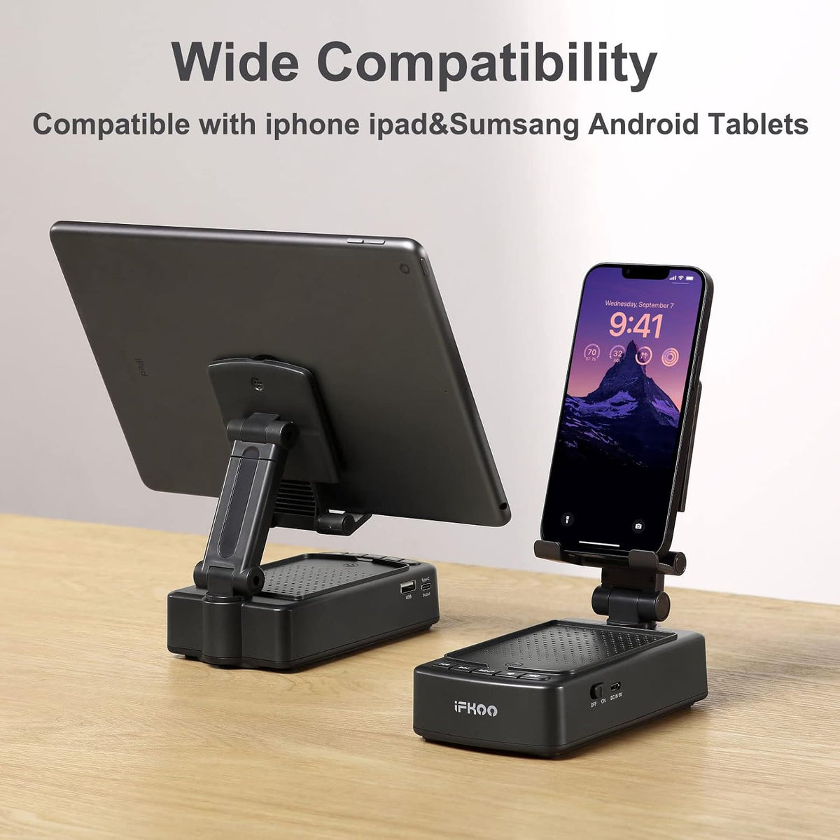 Gifts for Men Women, Phone Stand with Bluetooth Speaker BT5.3, Gifts for Him Dad Who have everything, Phone Holder with Wireless Speaker for iPhone/Android/Tablet, Tech Gadgets,Birthday Gifts for Men — source gallery