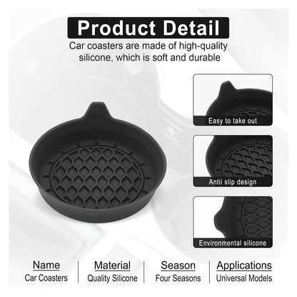 SINGARO Silicone Car Cup Holder Coasters — 16-Piece Set — shared source structure/use illustration; choose your color above