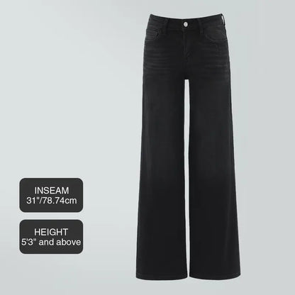 Black wide-leg jeans