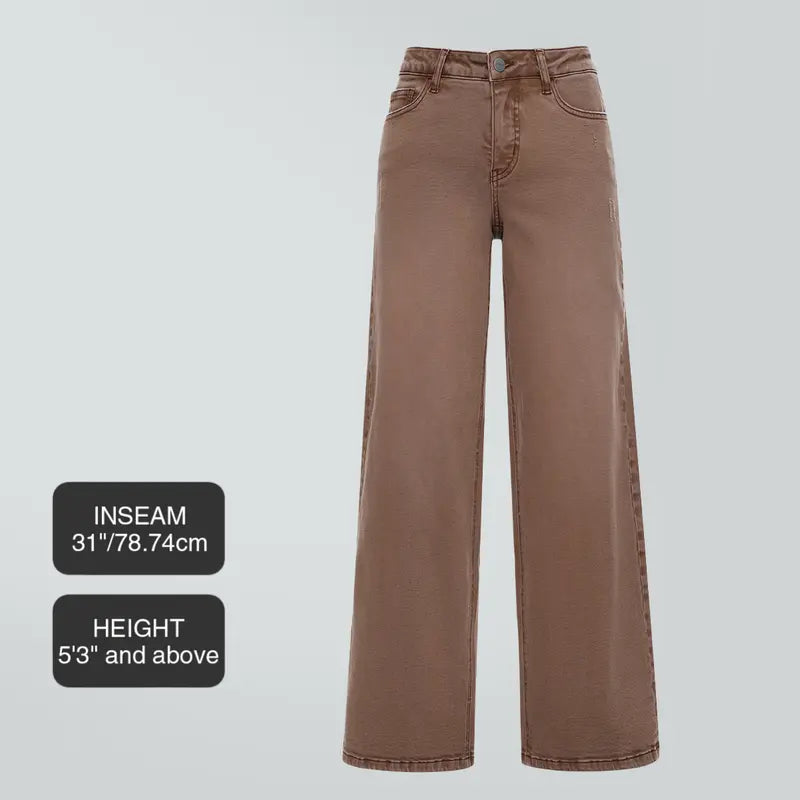 Brown wide-leg jeans