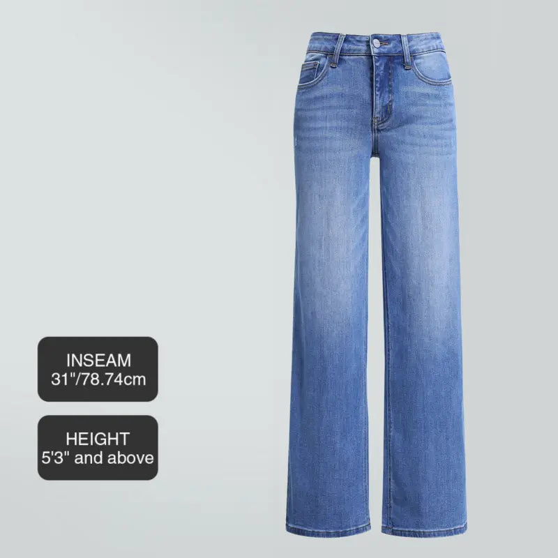 Mid Blue wide-leg jeans