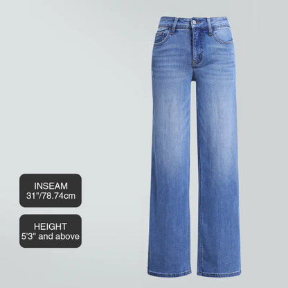 Mid Blue wide-leg jeans