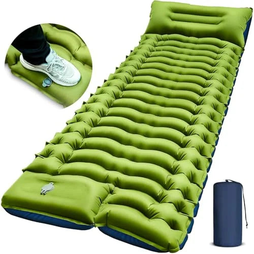 FUN PAC Inflatable Camping Sleeping Pad – Green source view 1