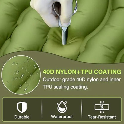 FUN PAC Inflatable Camping Sleeping Pad – Green source view 4