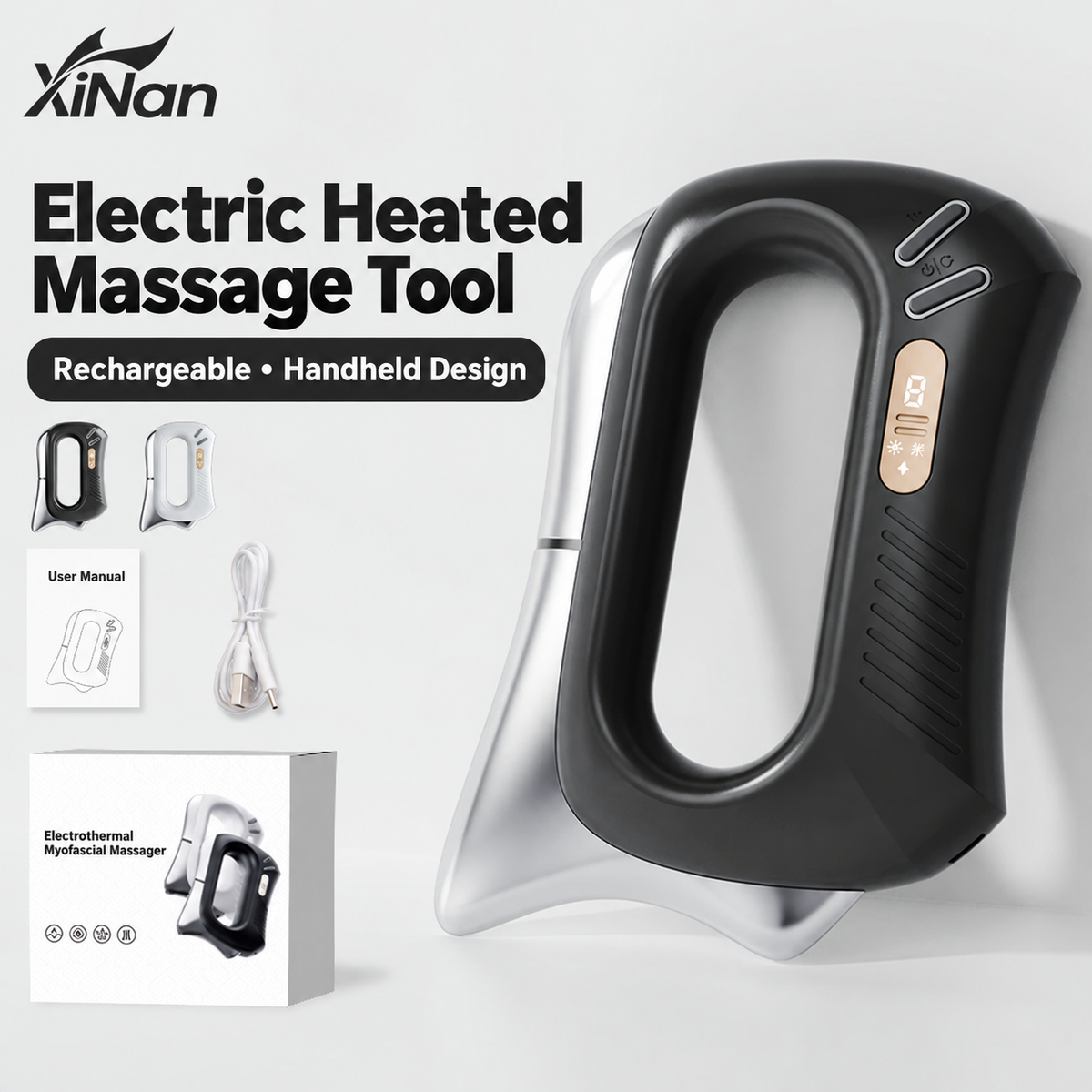 XiNan massage tool packaging and source Black and White options