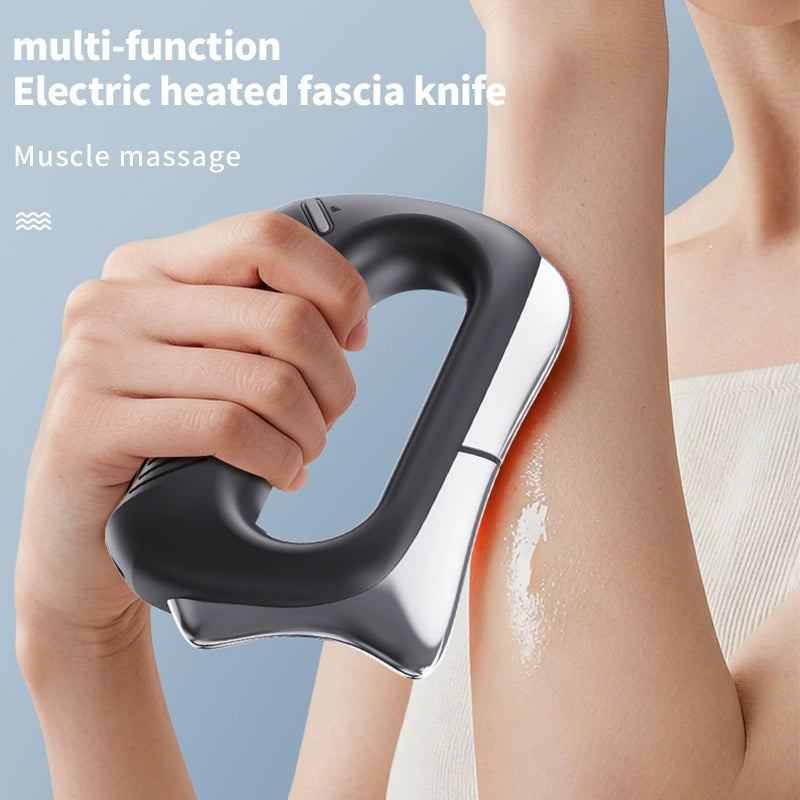 Heated handheld massage tool