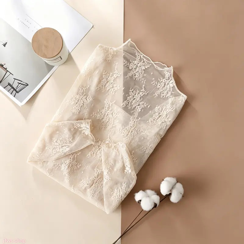 Floral Lace Layering Tops — 6-Piece Set — Apricot original product image