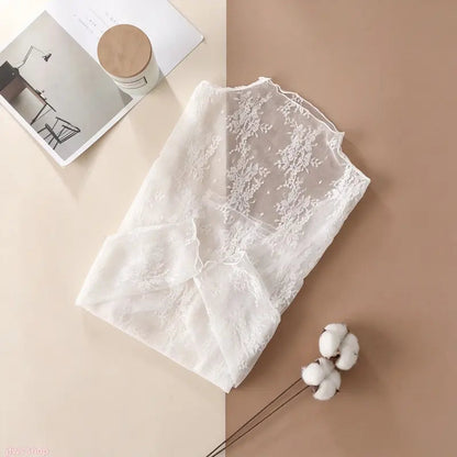 Floral Lace Layering Tops — 6-Piece Set — White original product image