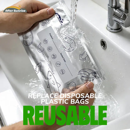Resealable Foil Food Storage Bags with Markers – 60 Bags – product view