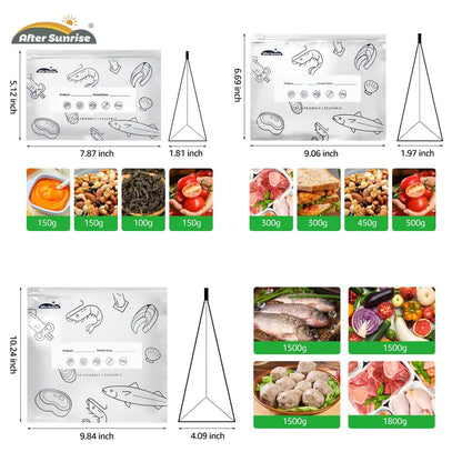 Resealable Foil Food Storage Bags with Markers – 60 Bags – product view