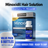ASMOXA 5% Minoxidil Topical Solution – Six 60 mL Bottles + Applicator Comb