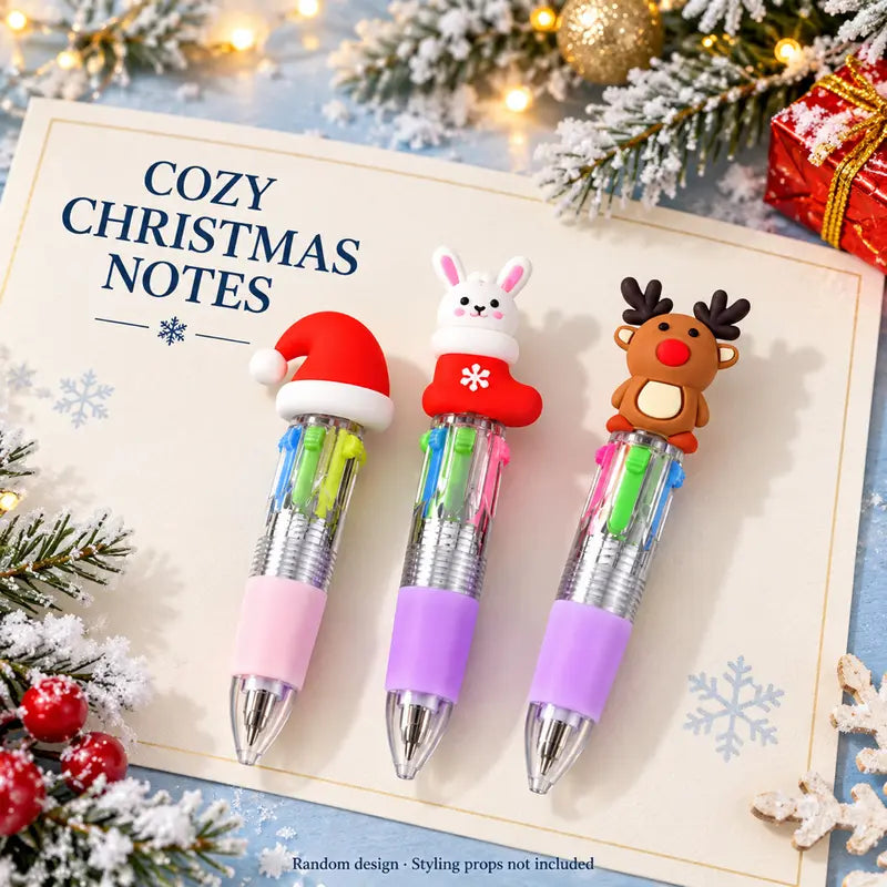 Christmas Four-Color Pens – Two Four-Pen Sets – source product view