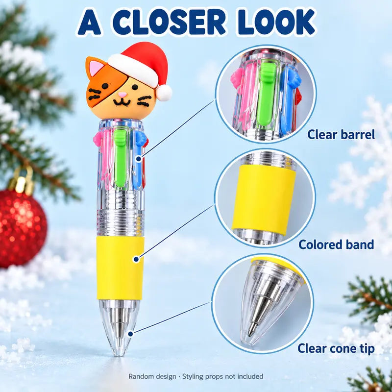 Christmas Four-Color Pens – Two Four-Pen Sets – source product view