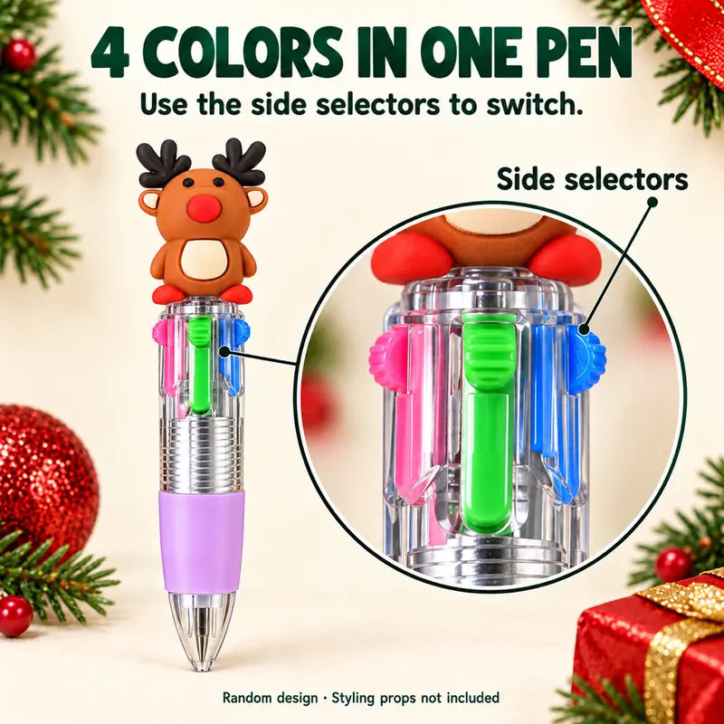 Christmas Four-Color Pens – Two Four-Pen Sets – source product view