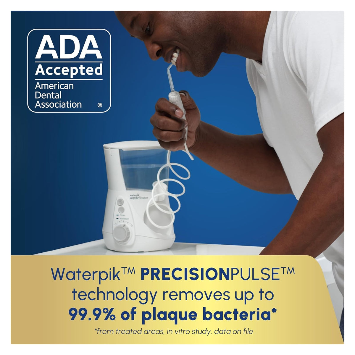 Waterpik Aquarius Countertop Water Flosser with 10 Settings, 7 Tips, White — source gallery photo