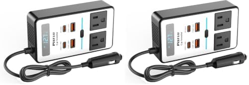 XS two-pack: two matching car power inverters with voltage displays