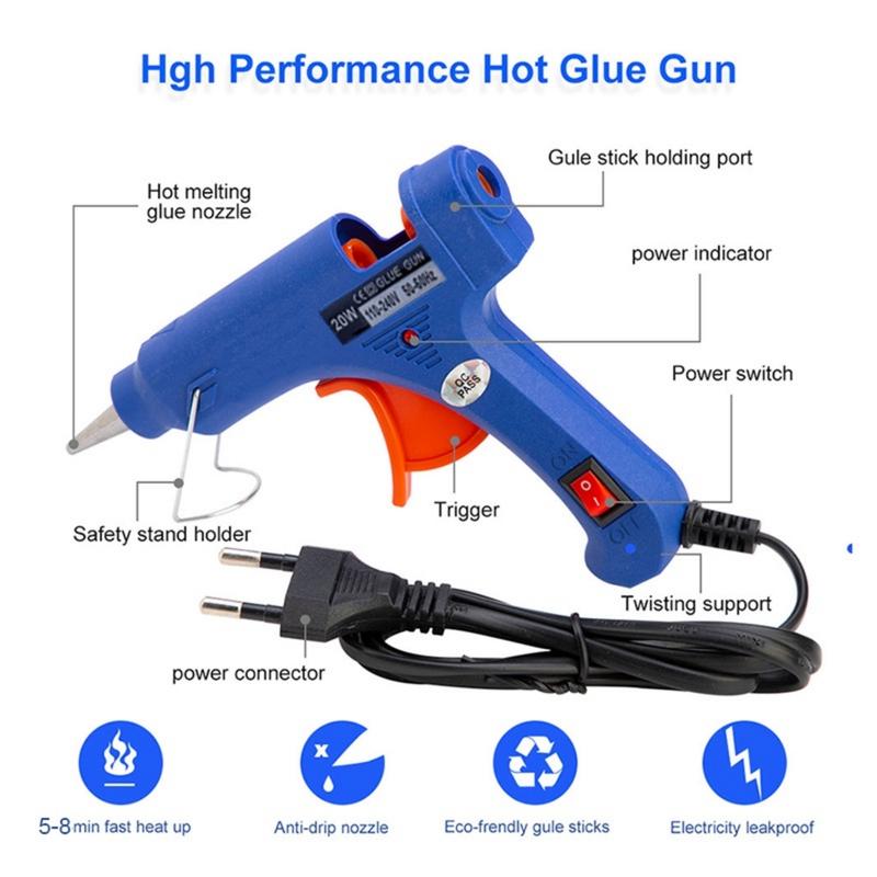20W Electric Hot Glue Guns – Blue Matching Duo – source product view