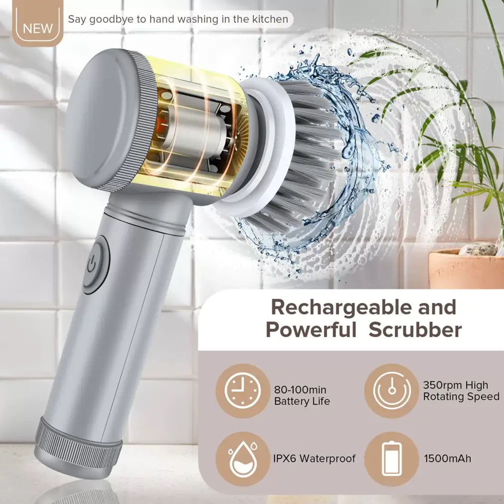 Rechargeable Cleaning Brush – Five-Head Kit – source product view 4