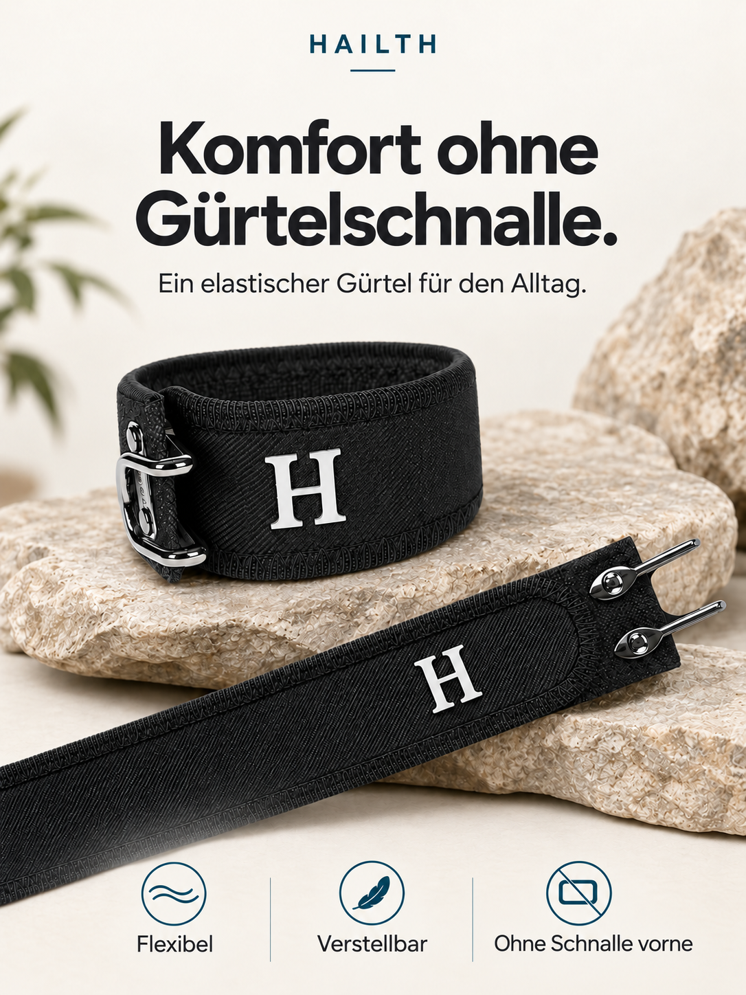 Elastischer Gürtel ohne Schnalle HAILTH · detail-1 · Deutsch