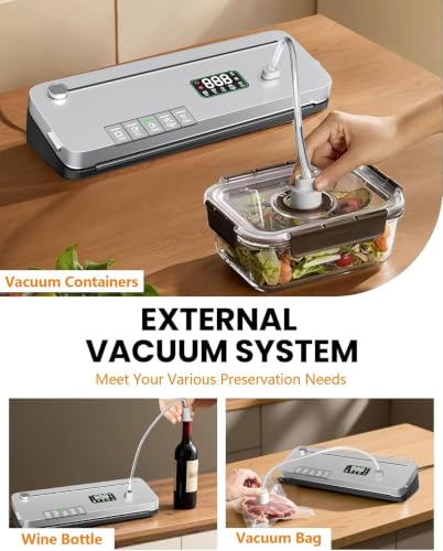 75kPa Food Vacuum Sealer with 20 Starter Bags – product view