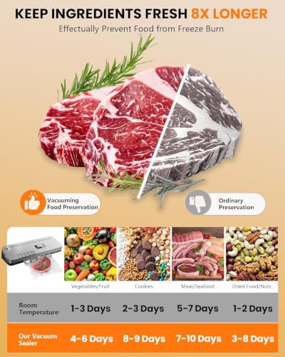 75kPa Food Vacuum Sealer with 20 Starter Bags – product view